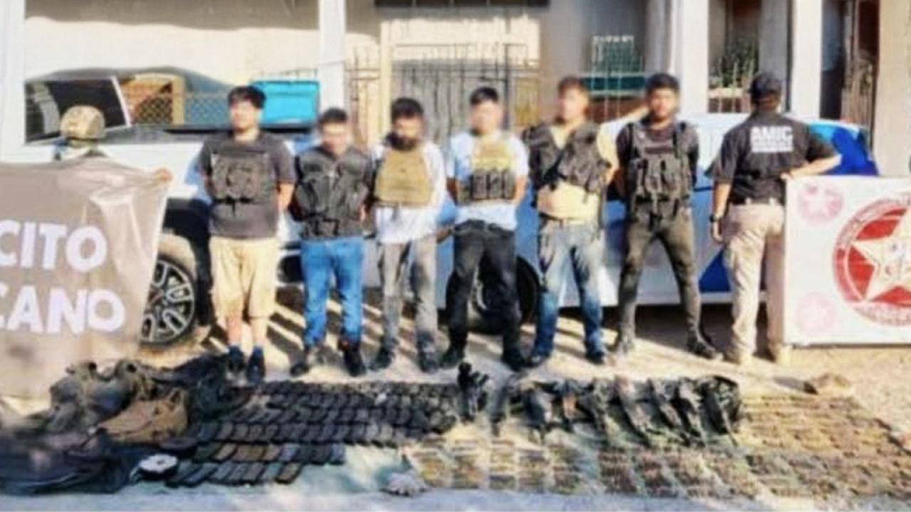 Caen seis miembros de banda criminal al norte de Sonora; le incautan armas de alto poder
