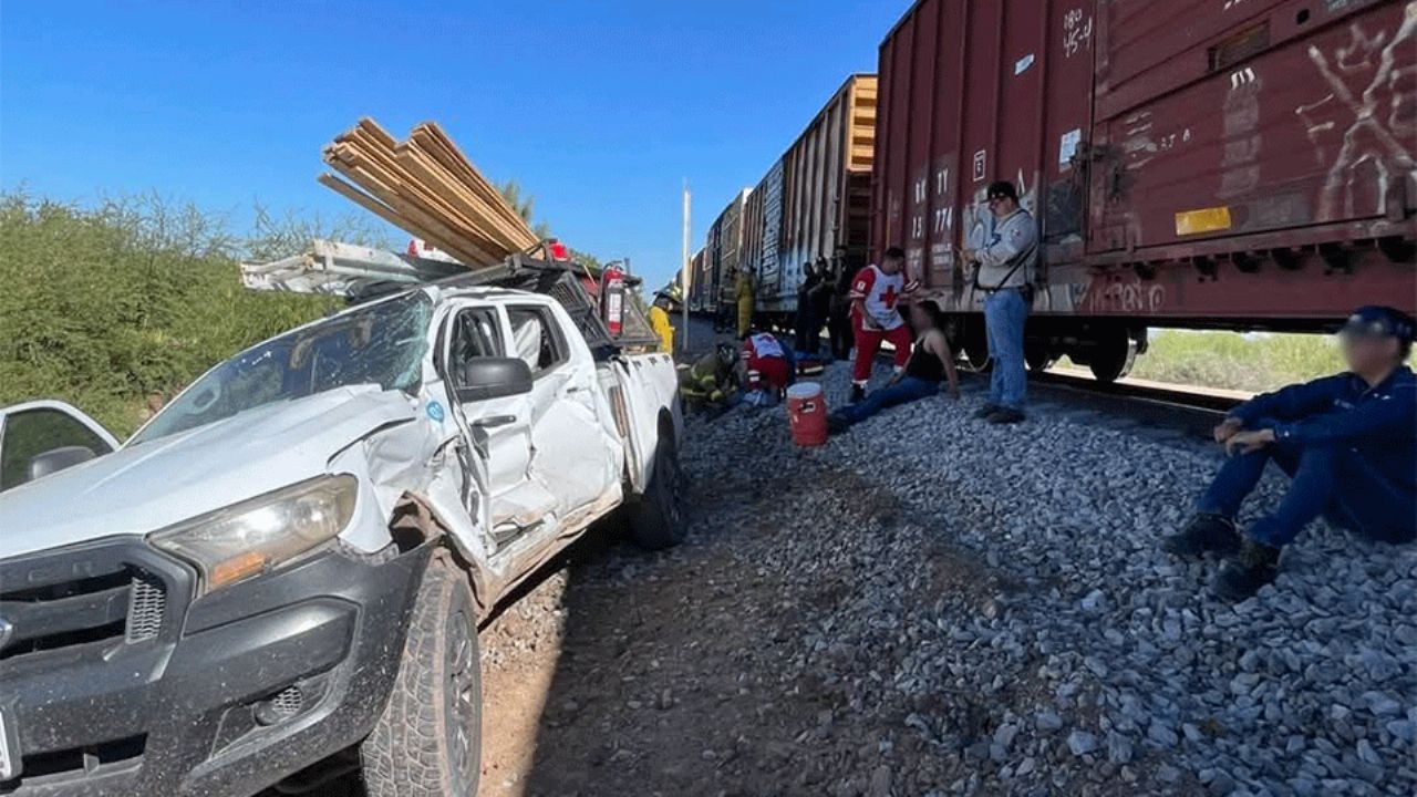 Sonora: Dos personas resultan heridas tras ser embestidas por tren en el sur de Empalme