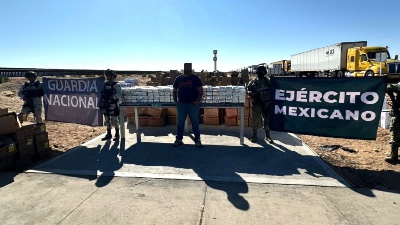 Aseguran tractocamión con más de 500 kilos de cocaína en San Luis Río Colorado