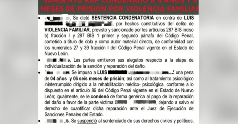 Sargento Rap es condenado a cárcel por violentar a su ex, Camy G