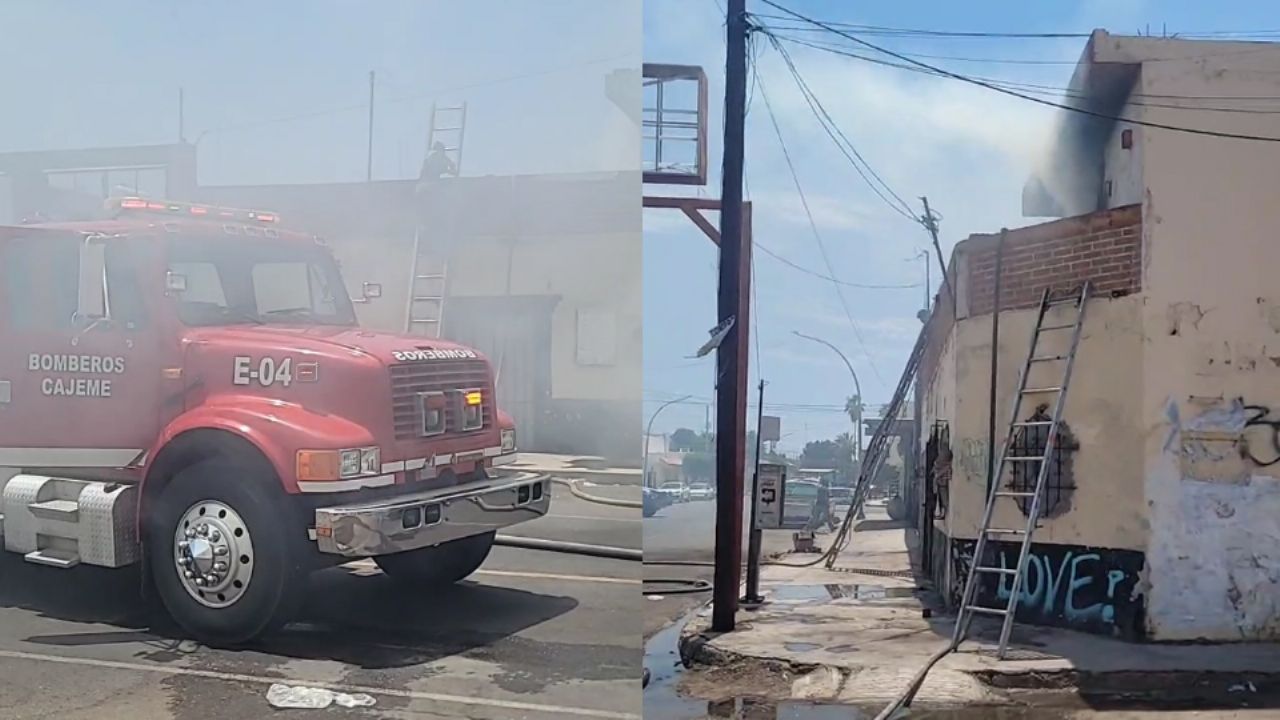 Fuerte incendio en inmueble de la colonia Centro de Ciudad Obregón moviliza a autoridades