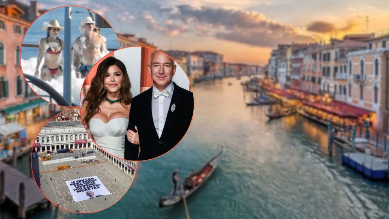 Polémica boda entre Jeff Bezos y Lauren Sánchez en la ciudad italiana de Venecia