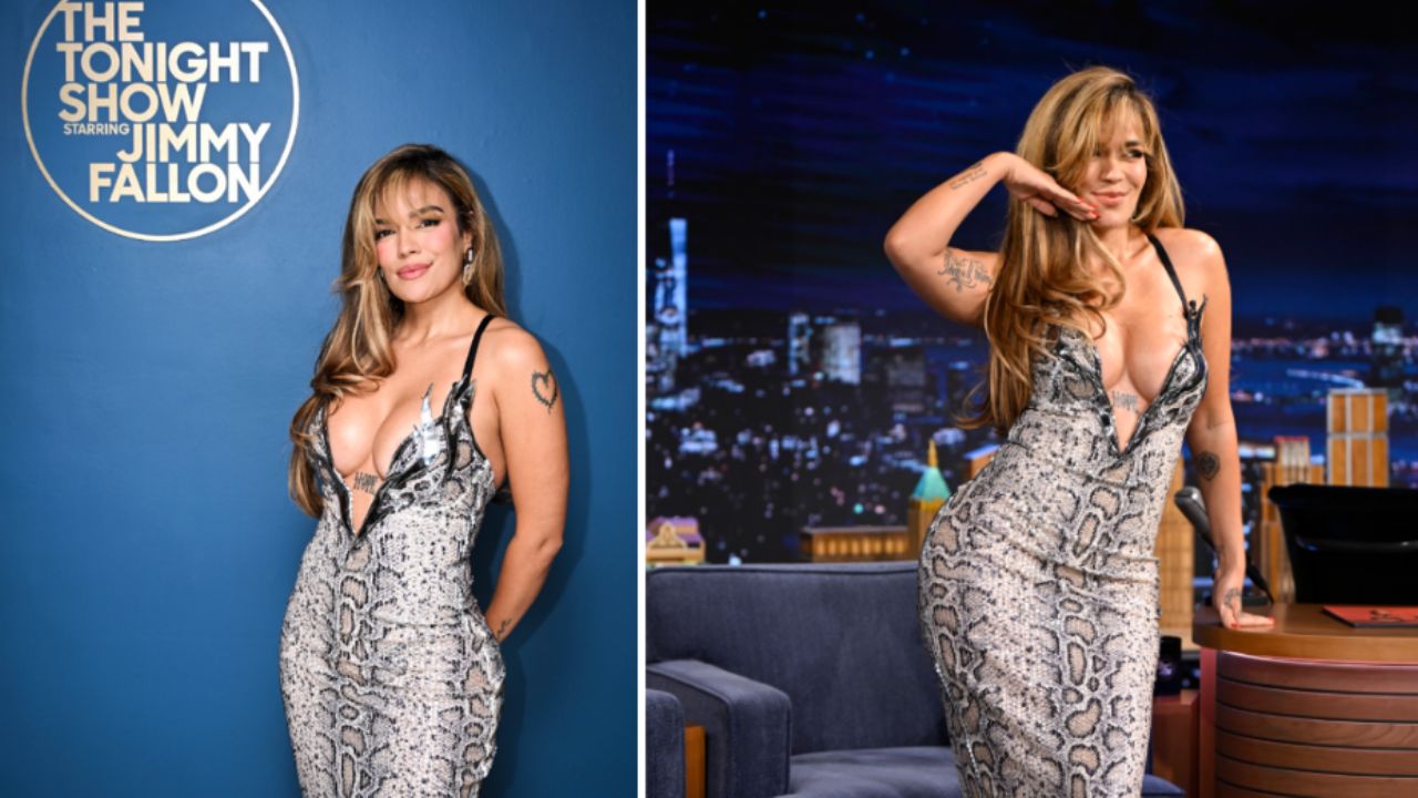 Karol G como invitada de Jimmy Fallon: Bailan juntos y presenta llamativo show