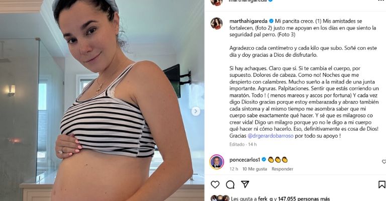 Martha Higareda exhibe su baby bump y da emotivo mensaje