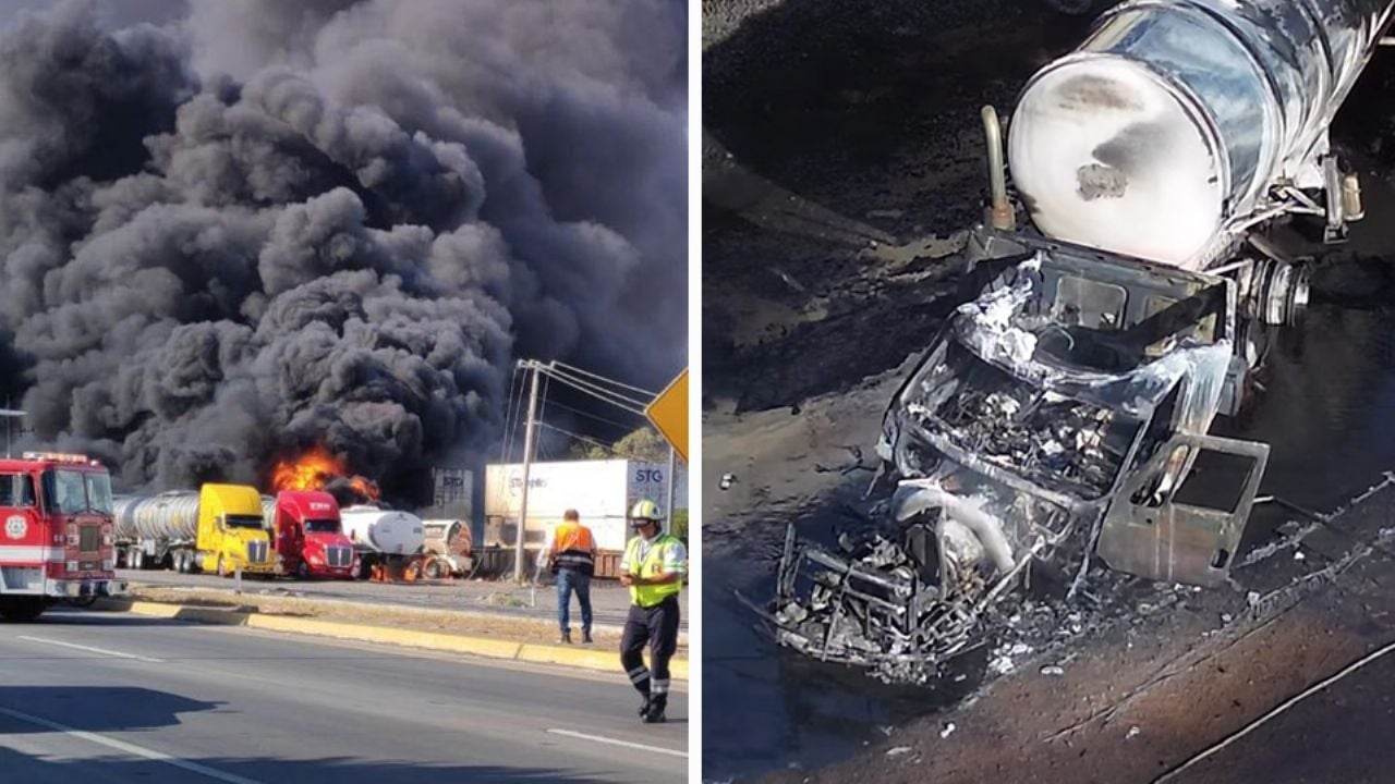 VIDEO: Controlan incendio de pipa al norte de Ciudad Obregón; hay tres personas heridas
