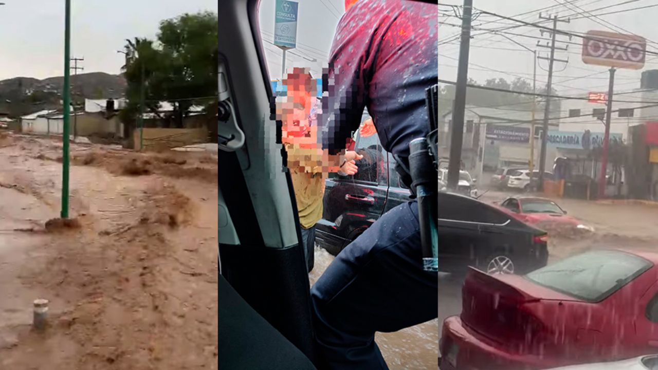 VIDEO: Rescatan a familia arrastrada por la corriente; fuertes lluvias e inundaciones azotan a Nogales