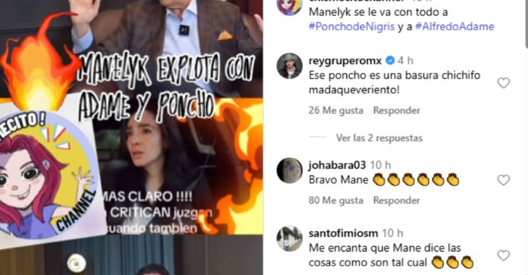 Manelyk González arremete contra Poncho de Nigris y Alfredo Adame