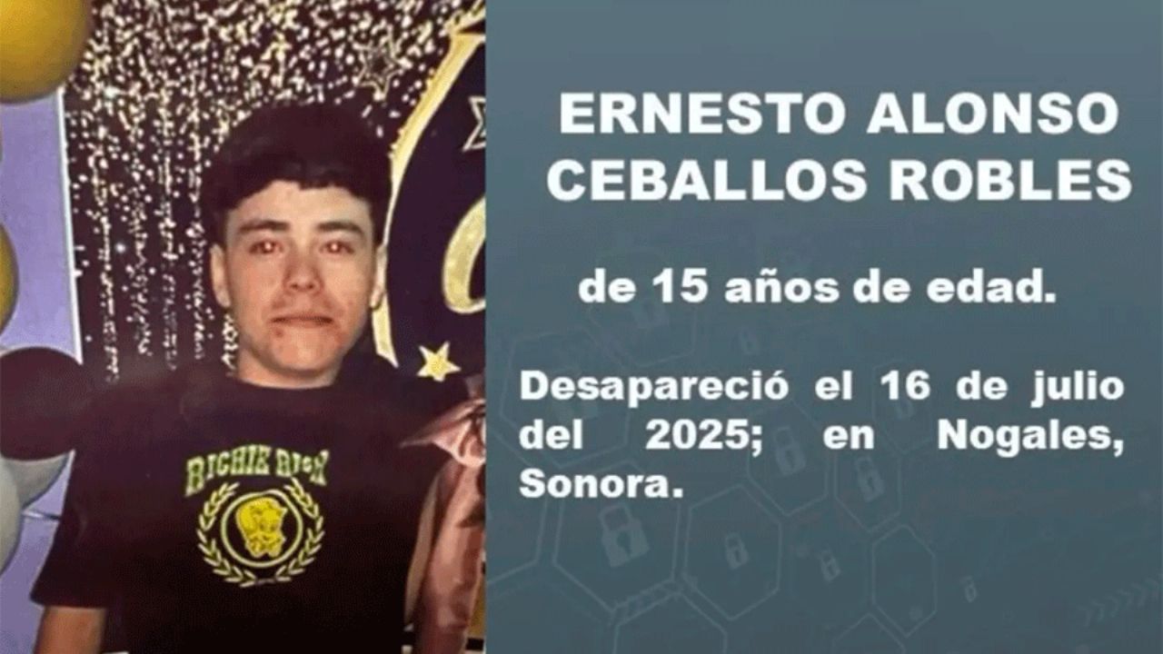 Activan Alerta Amber en Nogales por joven de 15 años identificado como Ernesto Alonso