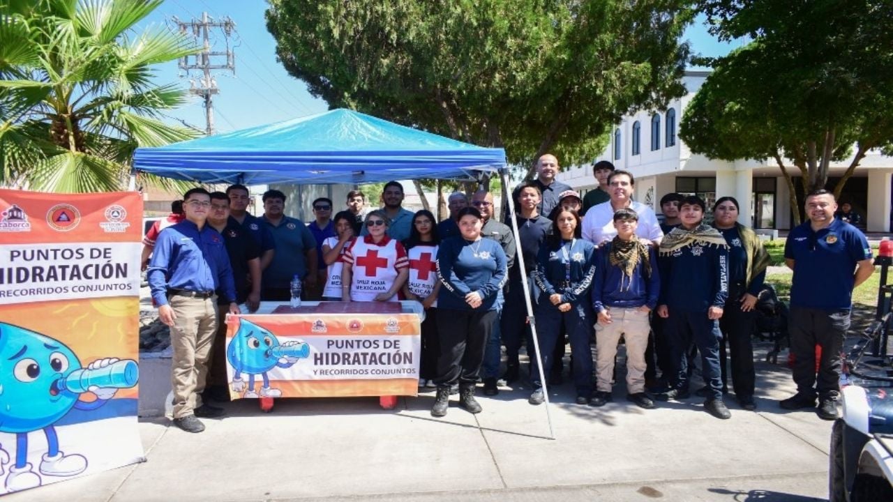 Instalan tres Puntos de Hidratación en Caborca ante las altas temperaturas