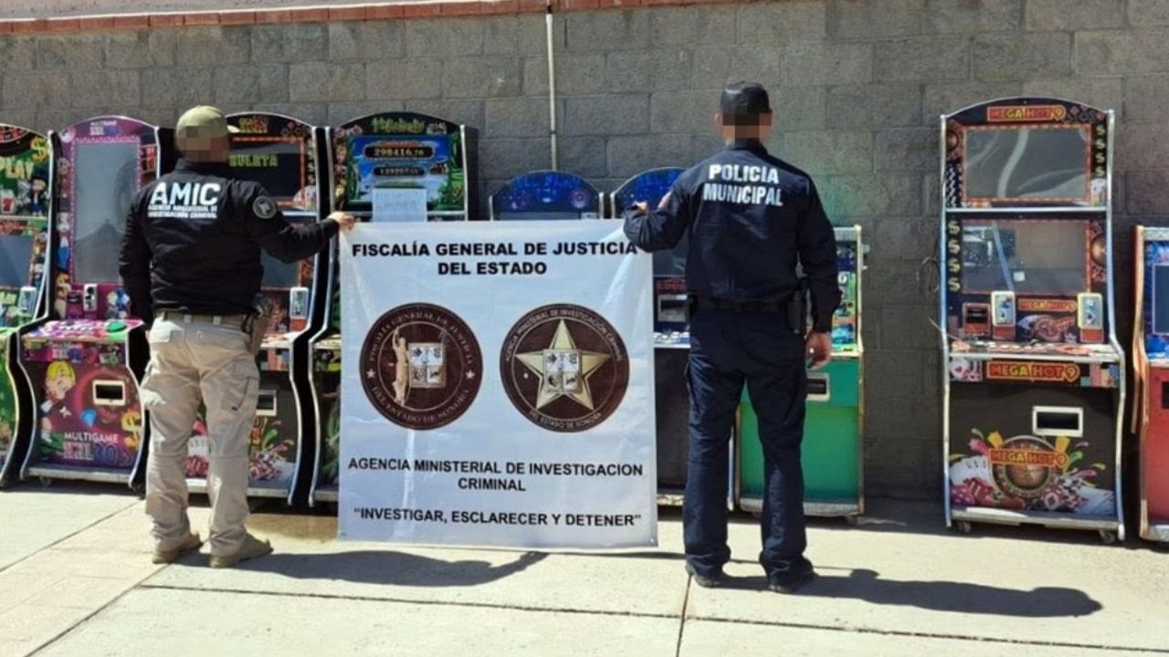 Autoridades de Sonora aseguran seis máquinas tragamonedas ilegales en Moctezuma