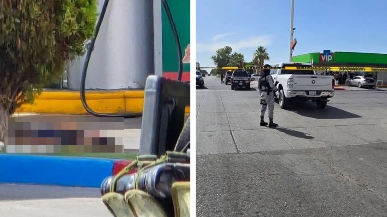 FUERTE VIDEO: Ejecutan a joven en estacionamiento de gasolinera al norte de Sonora