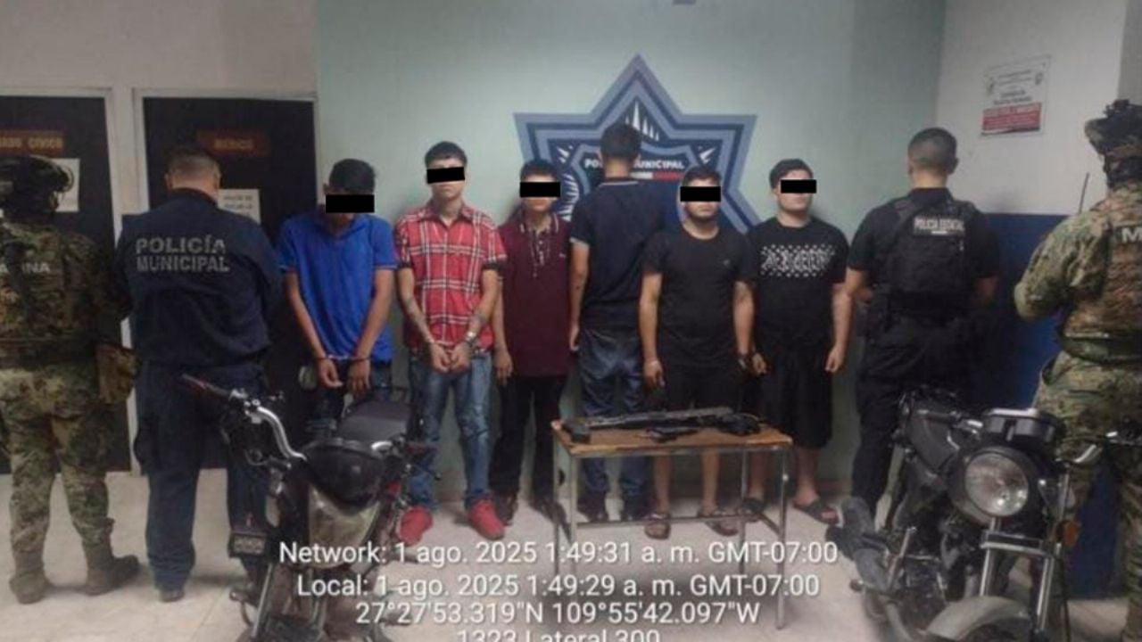 Capturan a seis con ‘cuerno de chivo’ en Ciudad Obregón; uno de ellos solo tiene 16 años