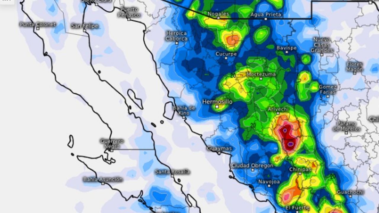 Clima en Sonora: Alertan de LLUVIAS FUERTES por ‘Ivo’; esta NOCHE se esperan 3 HORAS de tormentas