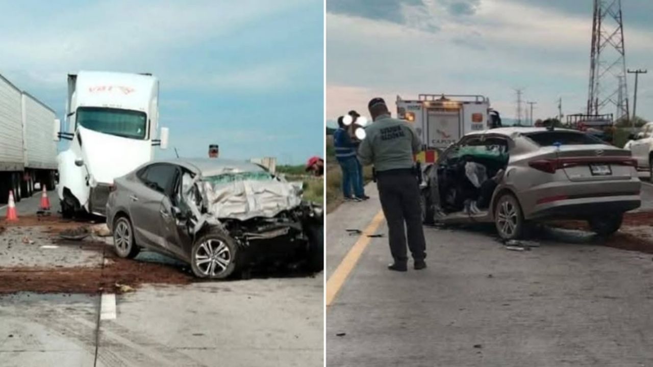 Accidente carretero al norte de Ciudad Obregón deja una mujer muerta; chocó de frente con tráiler