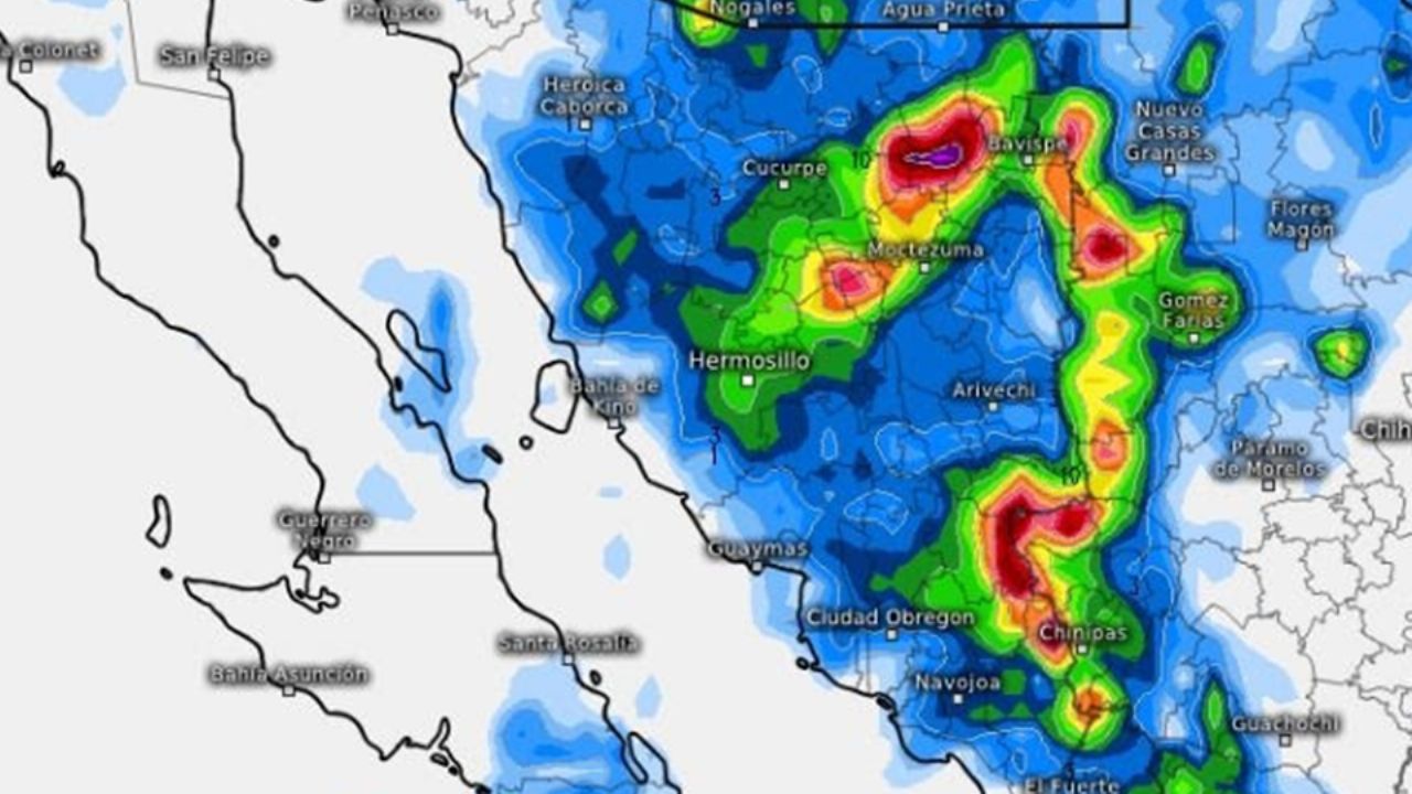 Clima en Sonora: Pronostican LLUVIAS y DESCARGAS ELÉCTRICAS en este y sur del estado hoy por la NOCHE
