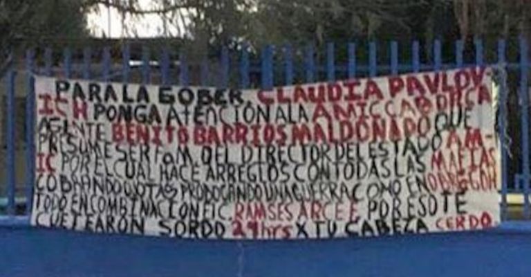 Mensaje contra Barrios Maldonado en 2019