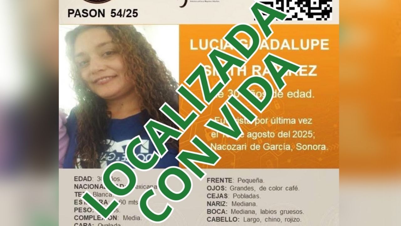 Nunca estuvo en peligro: Dan con el paradero de Lucía Guadalupe, desaparecida en Sonora