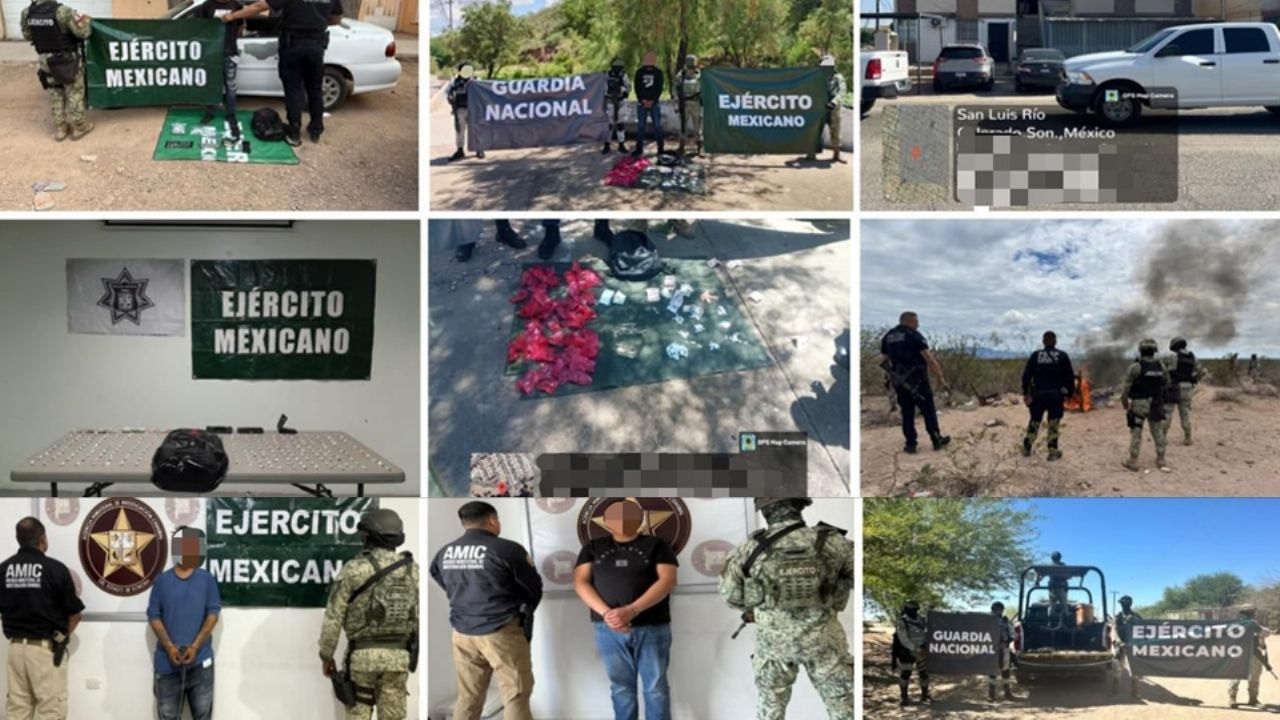 Autoridades detienen a 130 personas y aseguran armas, equipo táctico y drogas en Sonora