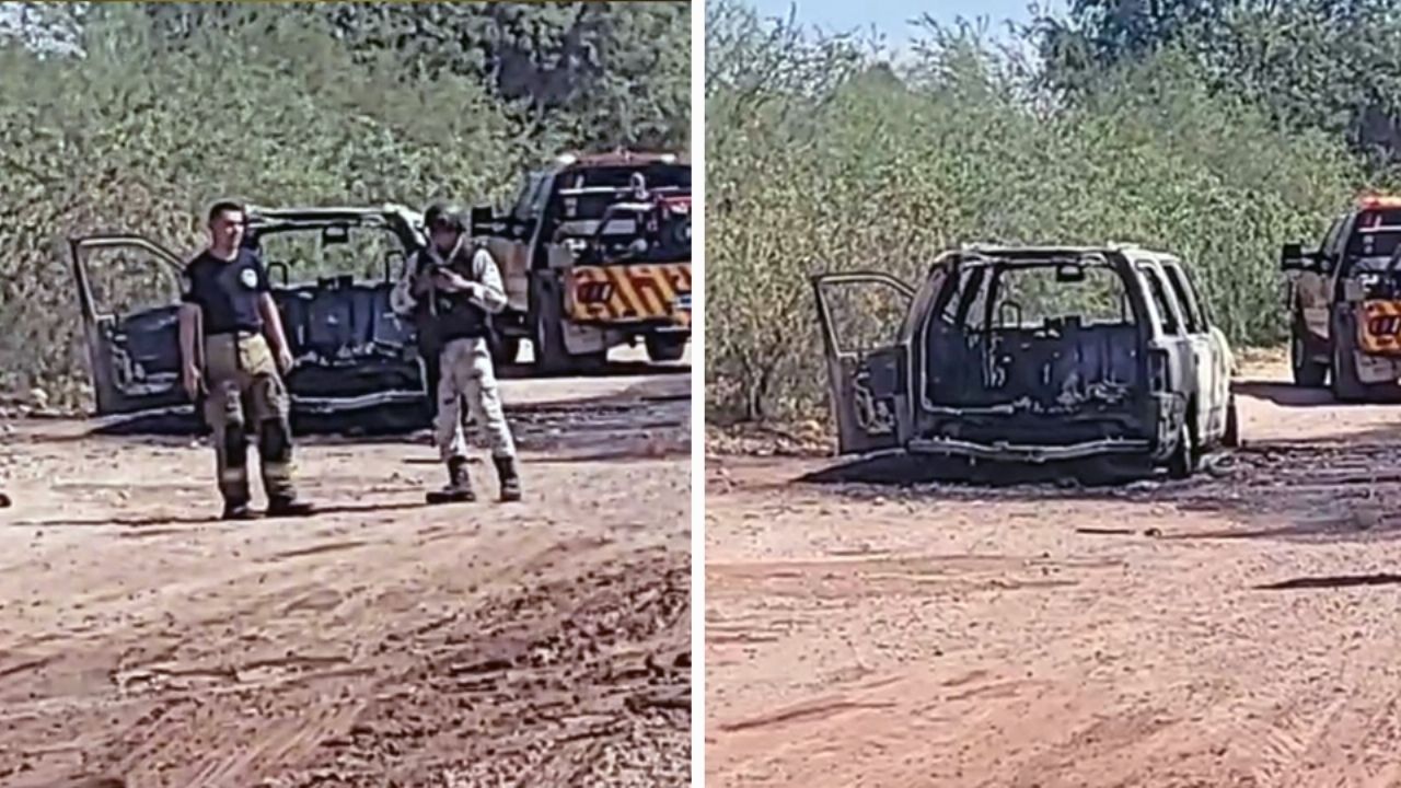 Conductor sufre quemaduras tras incendio de su vehículo a las afueras de Ciudad Obregón