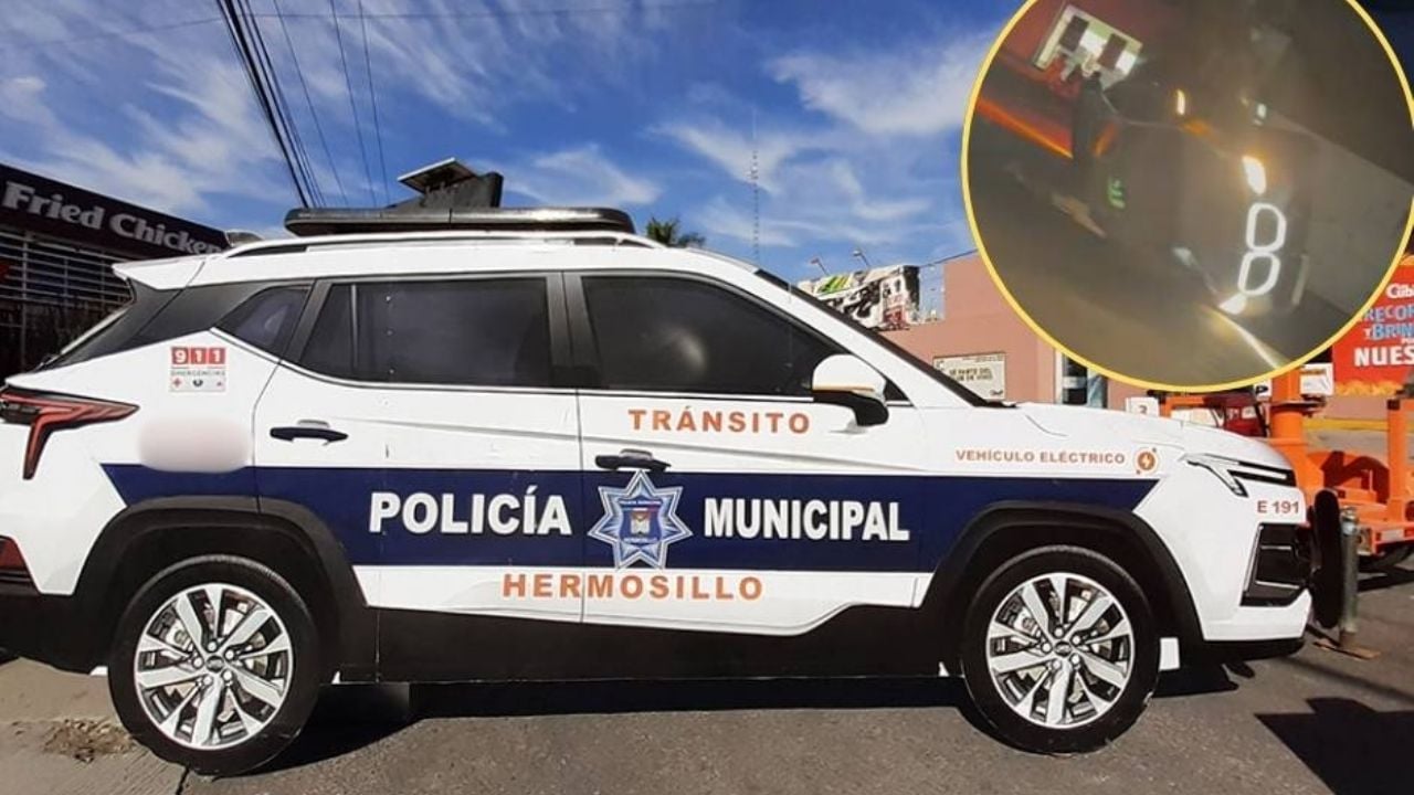 Se ‘brinca’ el rojo y causa choque en Hermosillo; lesionado queda dentro de auto volcado