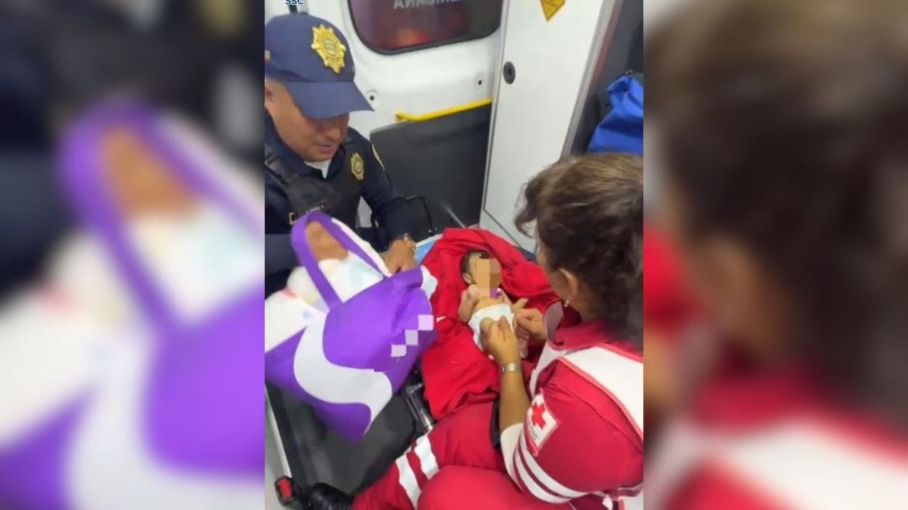 VIDEO: Bebé de 4 meses es abandonado en calles de Miguel Hidalgo; policía lo rescata