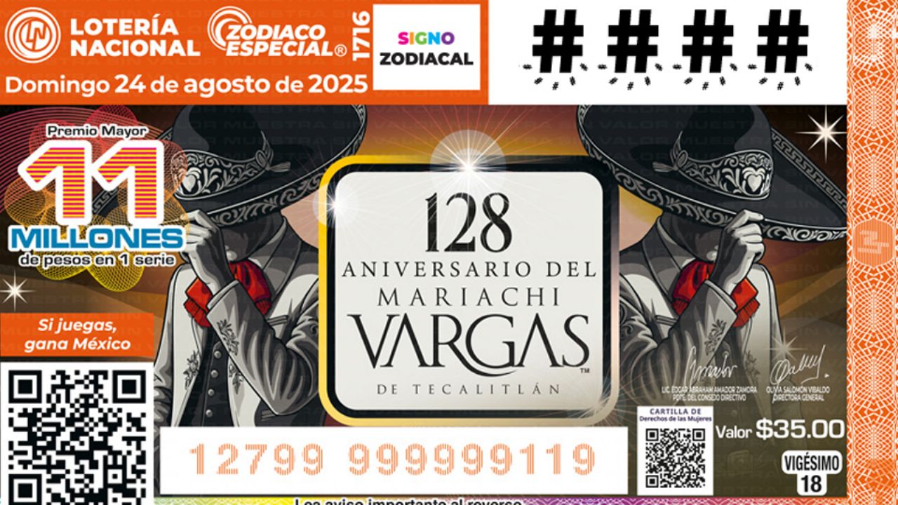 Lista completa de GANADORES del Sorteo Zodiaco ESPECIAL No. 1716 de este domingo 24 de agosto