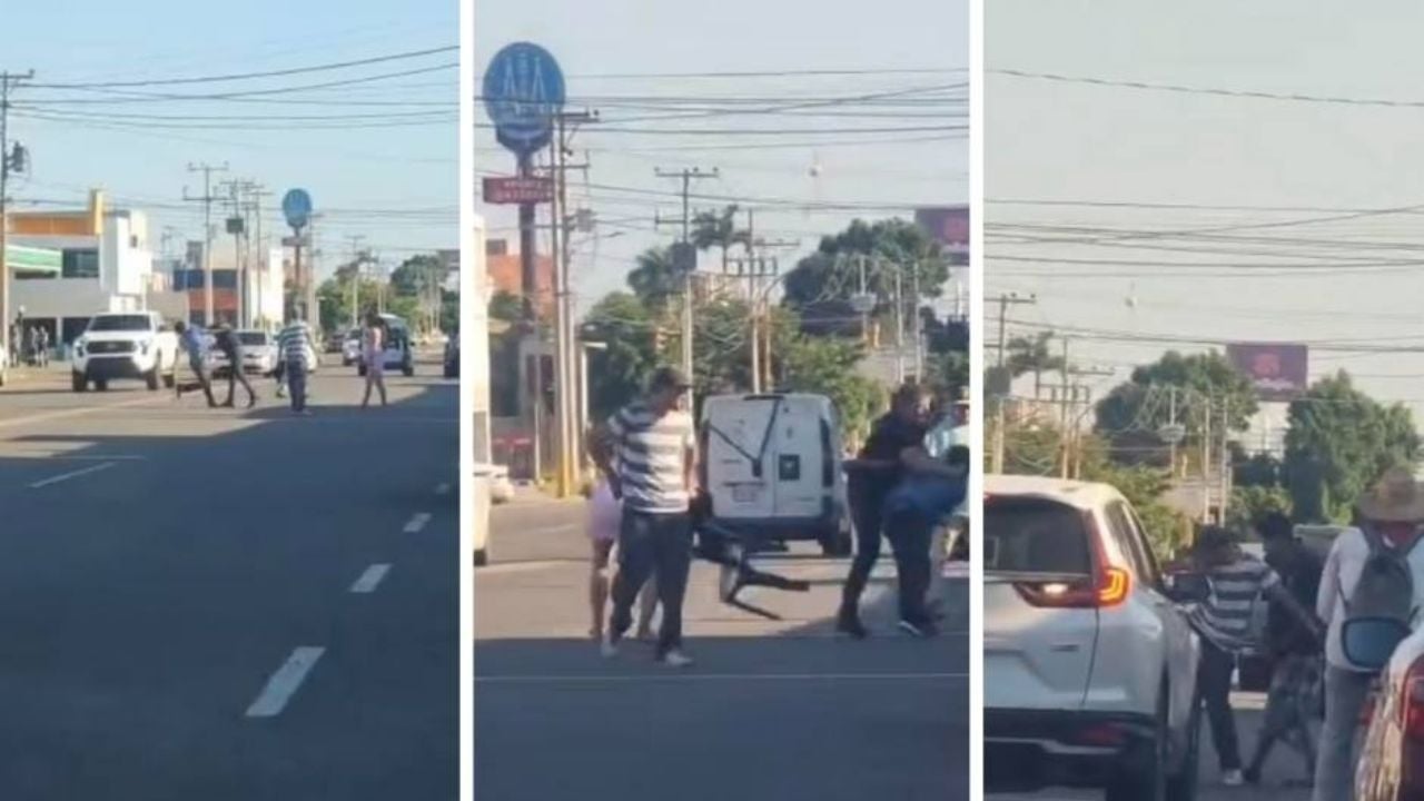 Difunden VIDEO de la pelea campal afuera de un conocido bar en Ciudad Obregón