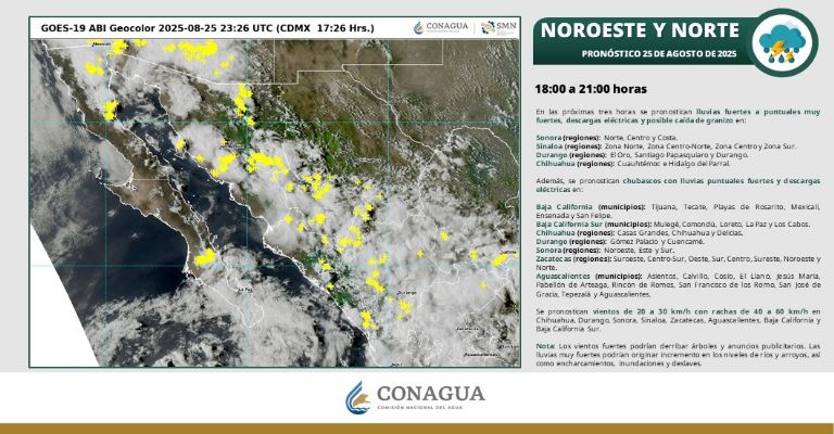 El clima para hoy en la noche