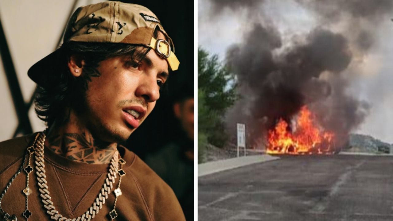 Confirman accidente de Natanael Cano: Él salió de la camioneta en llamas rápidamente y salió ileso