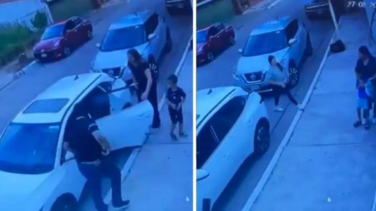 Encapuchado y armado, sujeto despoja a mujer de su auto frente a unos niños en Culiacán