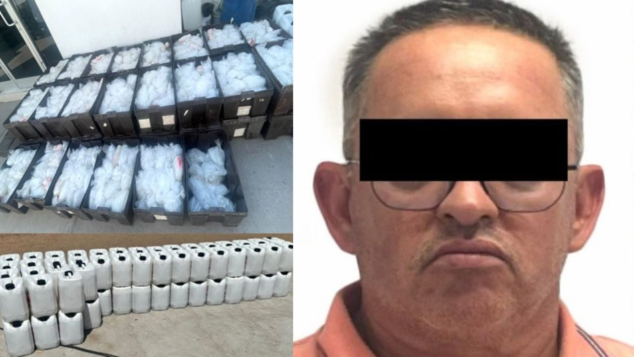 Cae en Sonora trailero que transportaba más de 800 kilos y 700 litros de metanfetamina