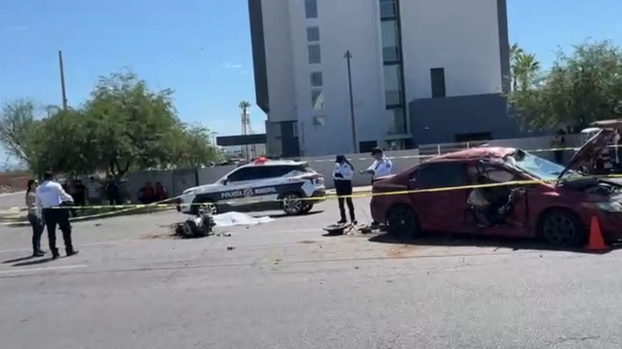 Fatal accidente en Hermosillo: Muere motociclista durante choque con automóvil; hay dos heridos