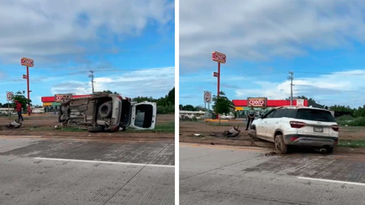 Volcadura grave en tramo Ciudad Obregón–Esperanza deja un lesionado y daños considerables
