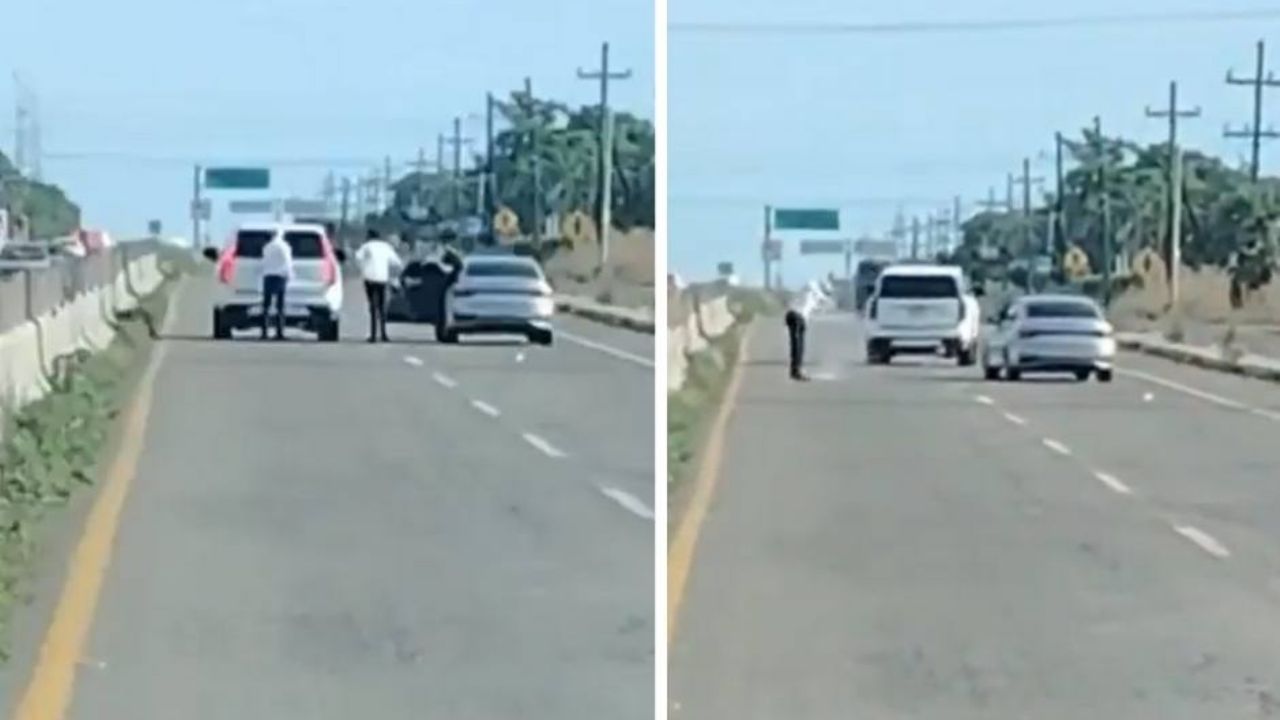 Hubo disparos: Filtran VIDEO del robo que sufrió John Milton en carretera de Culiacán