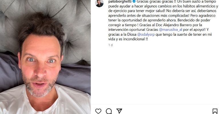 Pato Borghetti aclara su estado de salud tras su hospitalización de emergencia