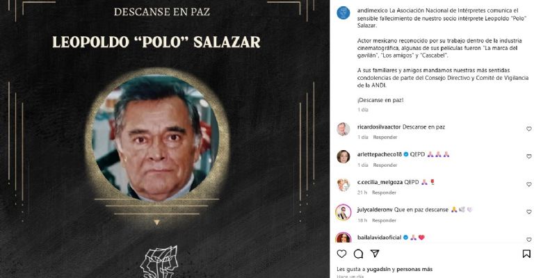 Reportan muerte del actor Polo Salazar
