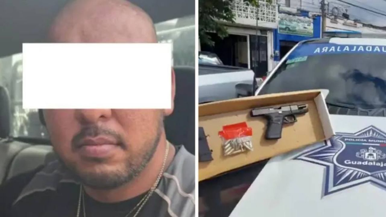 Arrestan a sujeto con arma de fuego y cartuchos tras agredir a su pareja en Guadalajara