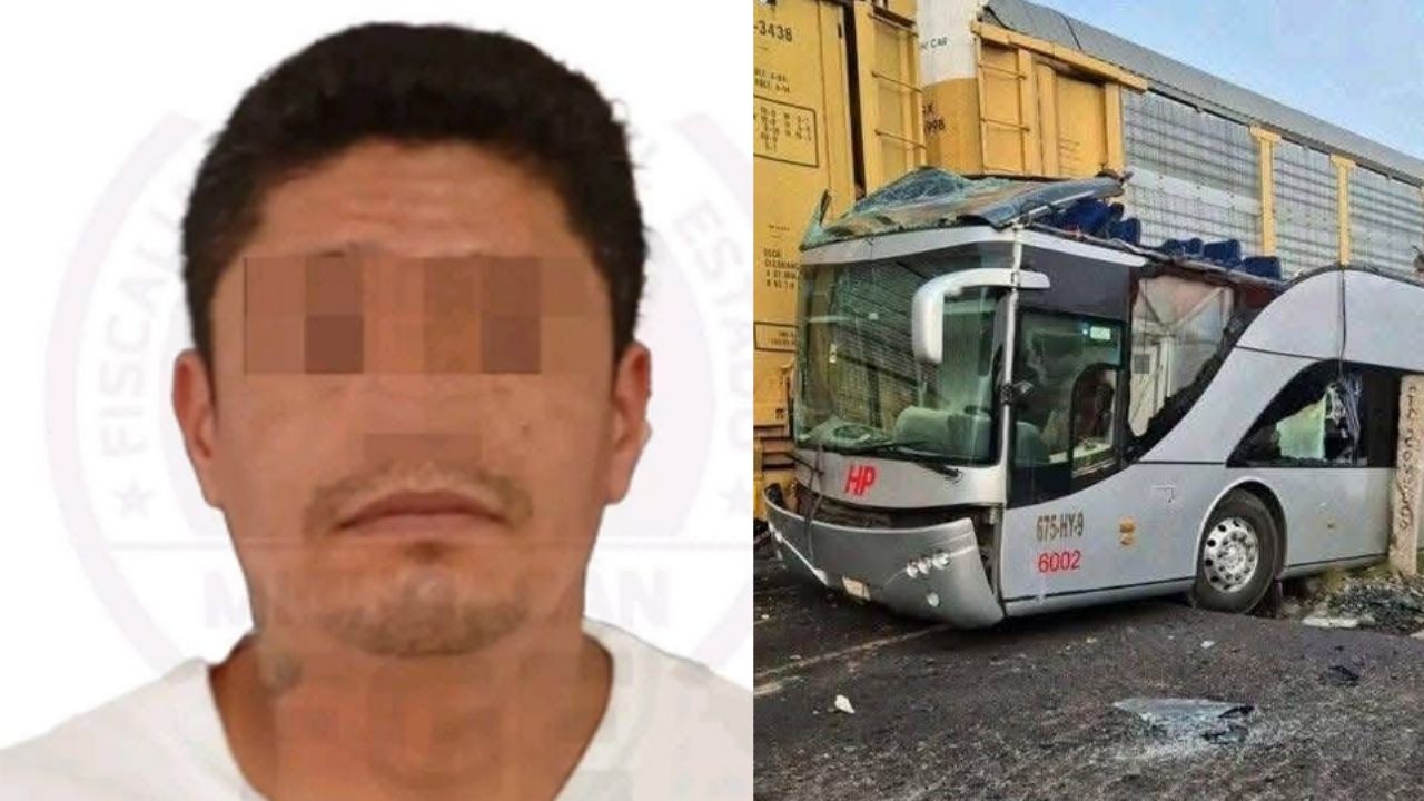 Cae en Michoacán chofer involucrado en choque de autobús y tren; 10 personas murieron