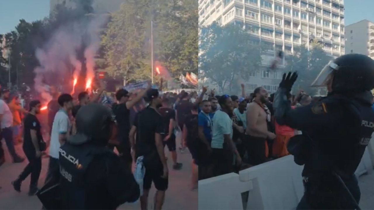 Ultras del Marsella causan destrozos en el Santiago Bernabéu previo al juego con el Real Madrid