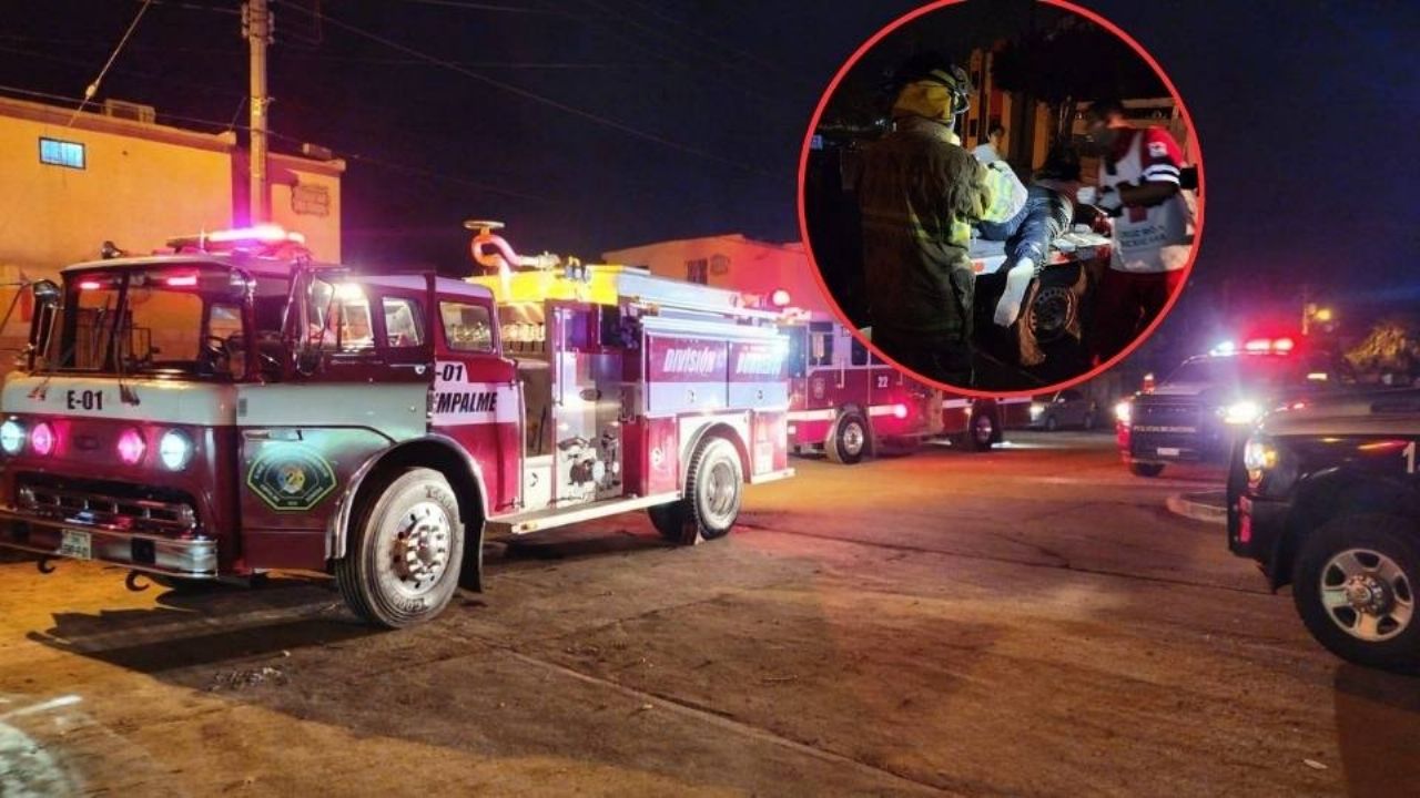 Dos hombres sufren quemaduras y varias heridas durante un incendio al norte de Empalme