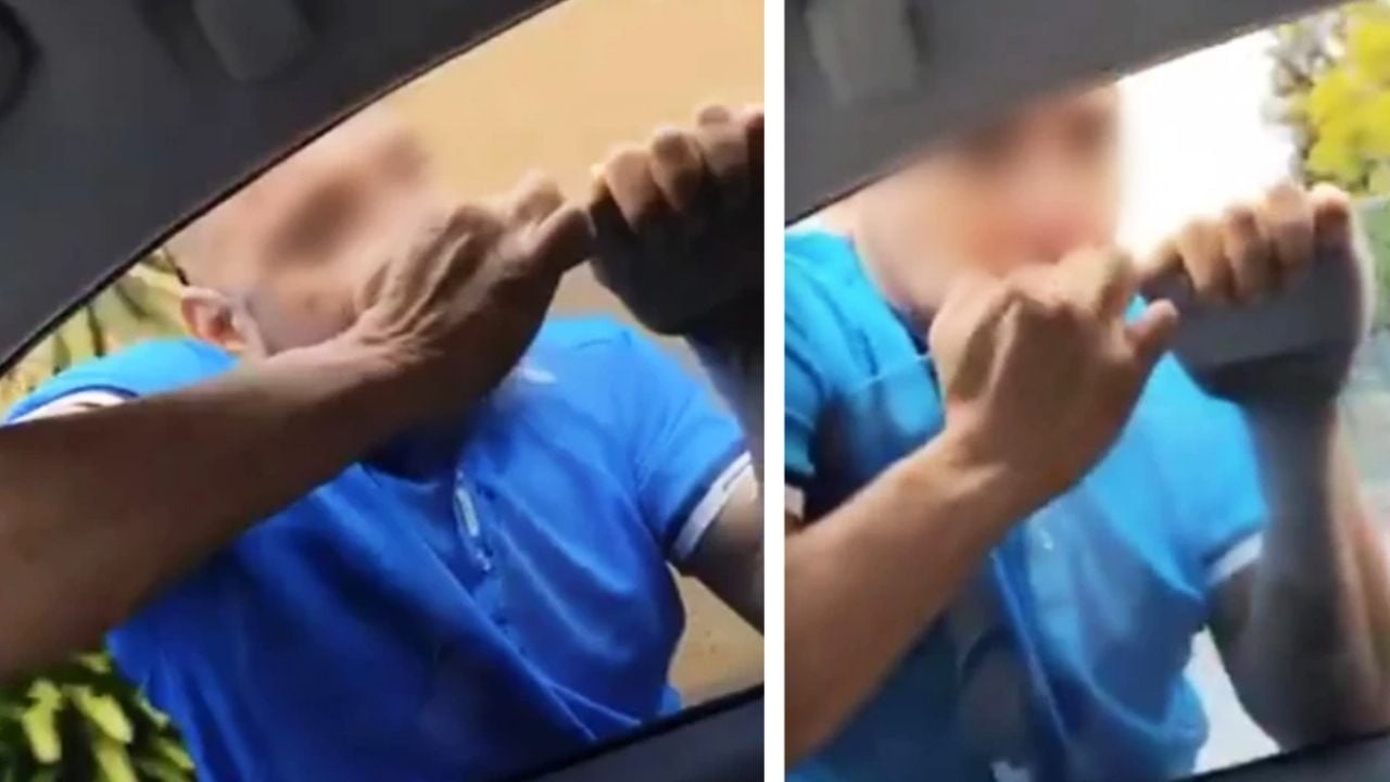 VIDEO: Conductor arrastra a presunto ladrón aferrado a la ventana de su auto en Puebla