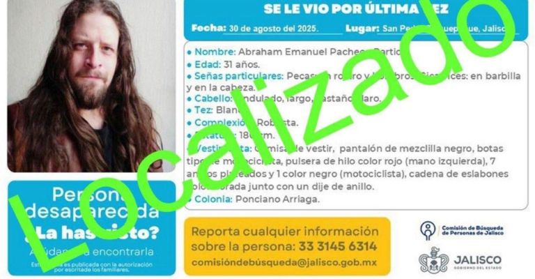 Abraham Pacheco, El Yizus, es localizado con vida tras 21 días desaparecido