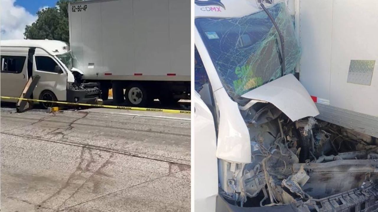 Combi choca contra tráiler en la autopista México-Puebla; hay un muerto y seis heridos