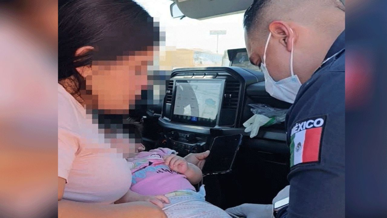 Bebé de 8 meses al borde de la muerte; policía en Mexicali la salva a tiempo