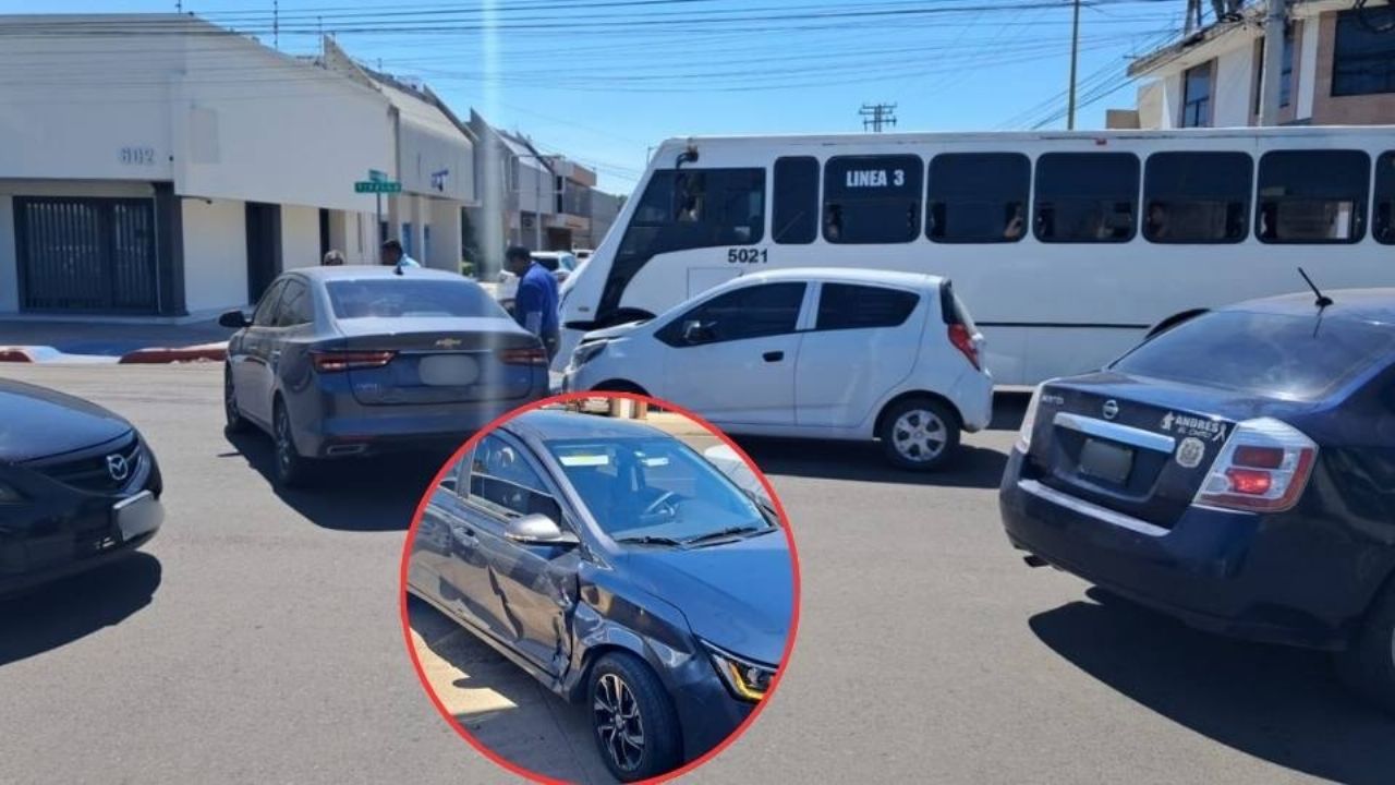 Imprudencia al volante provoca accidente de tránsito en el Centro de Ciudad Obregón