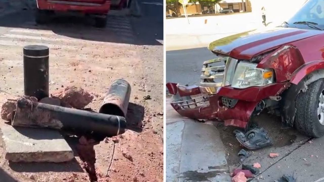 Conductor pierde el control del volante y causa destrozos en colonia Centro de Hermosillo