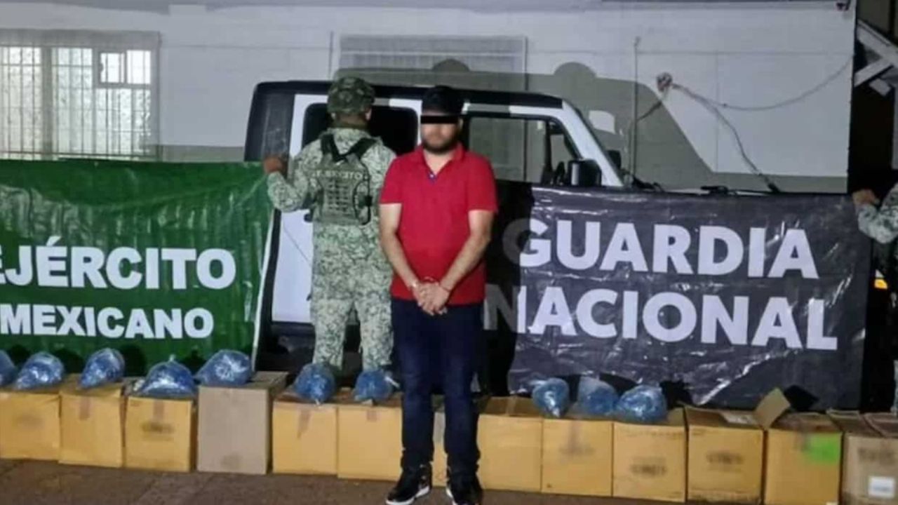 Intentó huir, pero chocó su auto: Cae sujeto con 72 mil cigarros de marihuana en Nogales