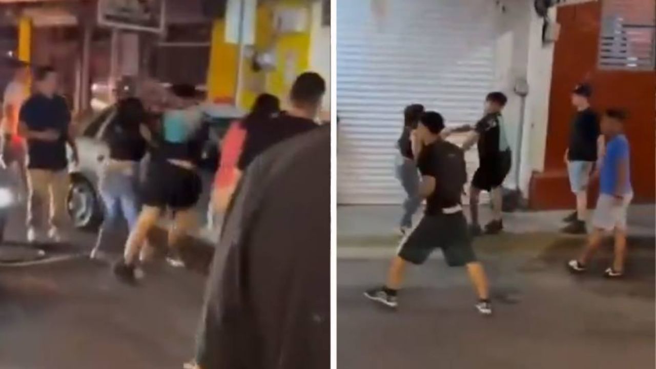 Captan en VIDEO riña campal entre vendedores de la Plaza de la Tecnología en Monterrey