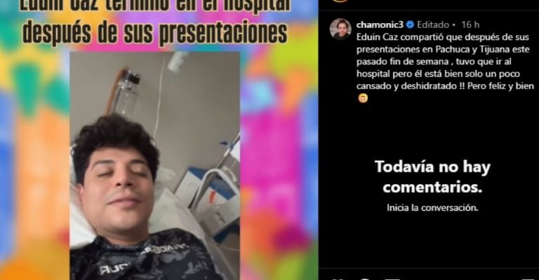 Eduin Caz es hospitalizado de emergencia y esto se sabe