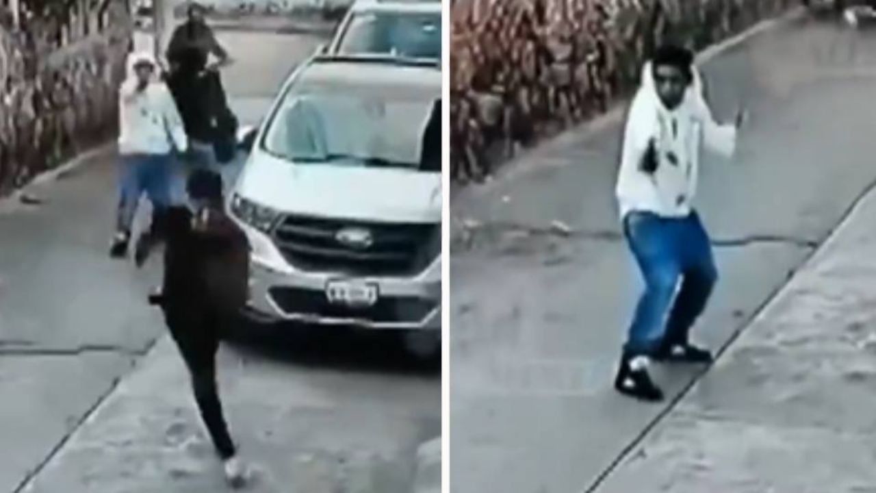 (FUERTE VIDEO) Motosicarios llevan a joven a una calle cerrada y lo asesinan a balazos